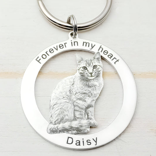 Personalized Pet Photo Keychain — Dog & Cat Lovers