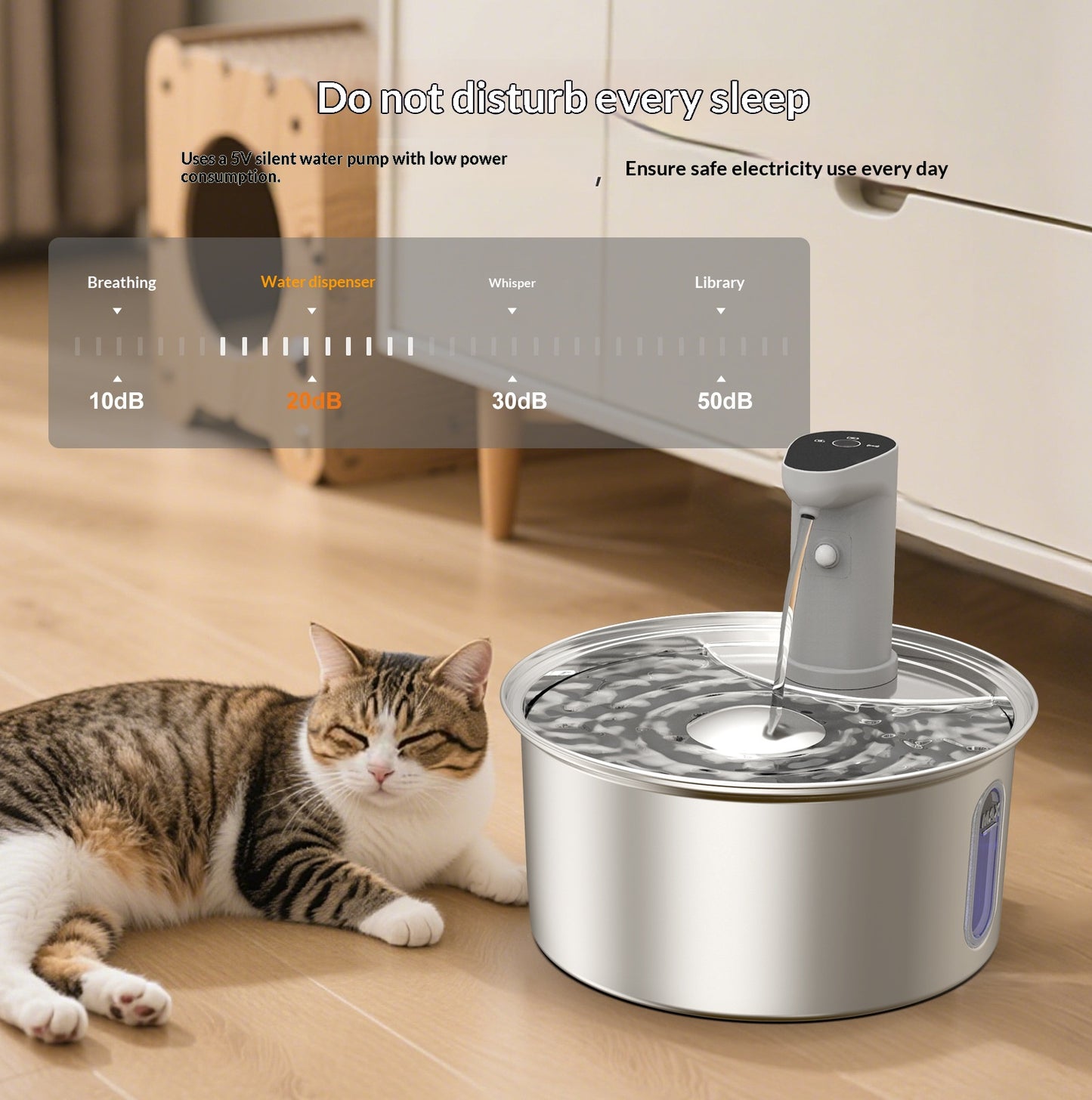 Stainless steel cat water fountain