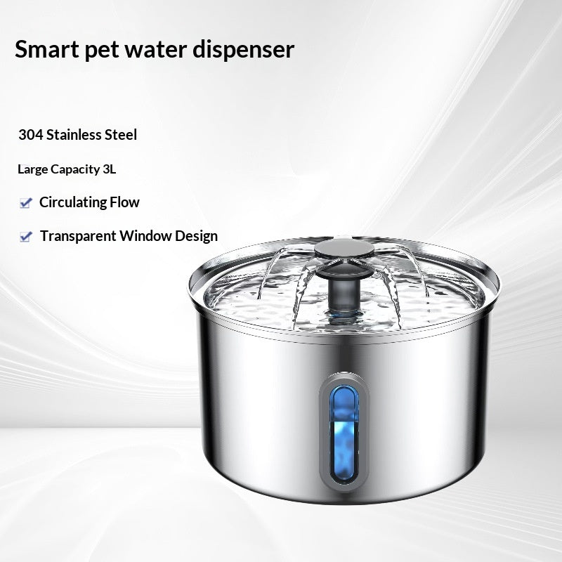 Smart WiFi stainless steel cat water fountain