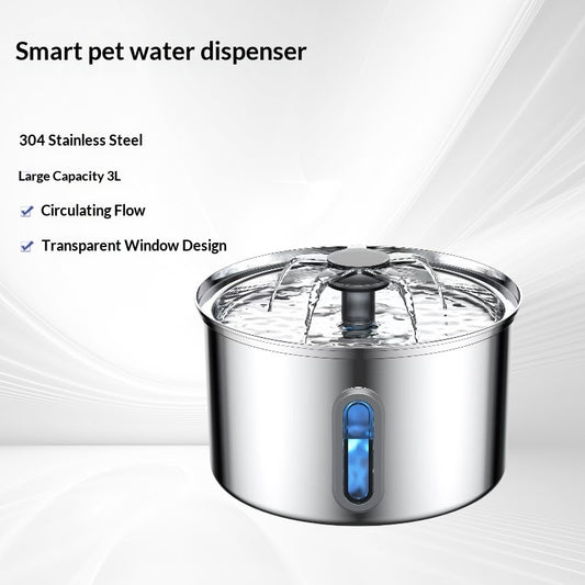 Smart WiFi stainless steel cat water fountain