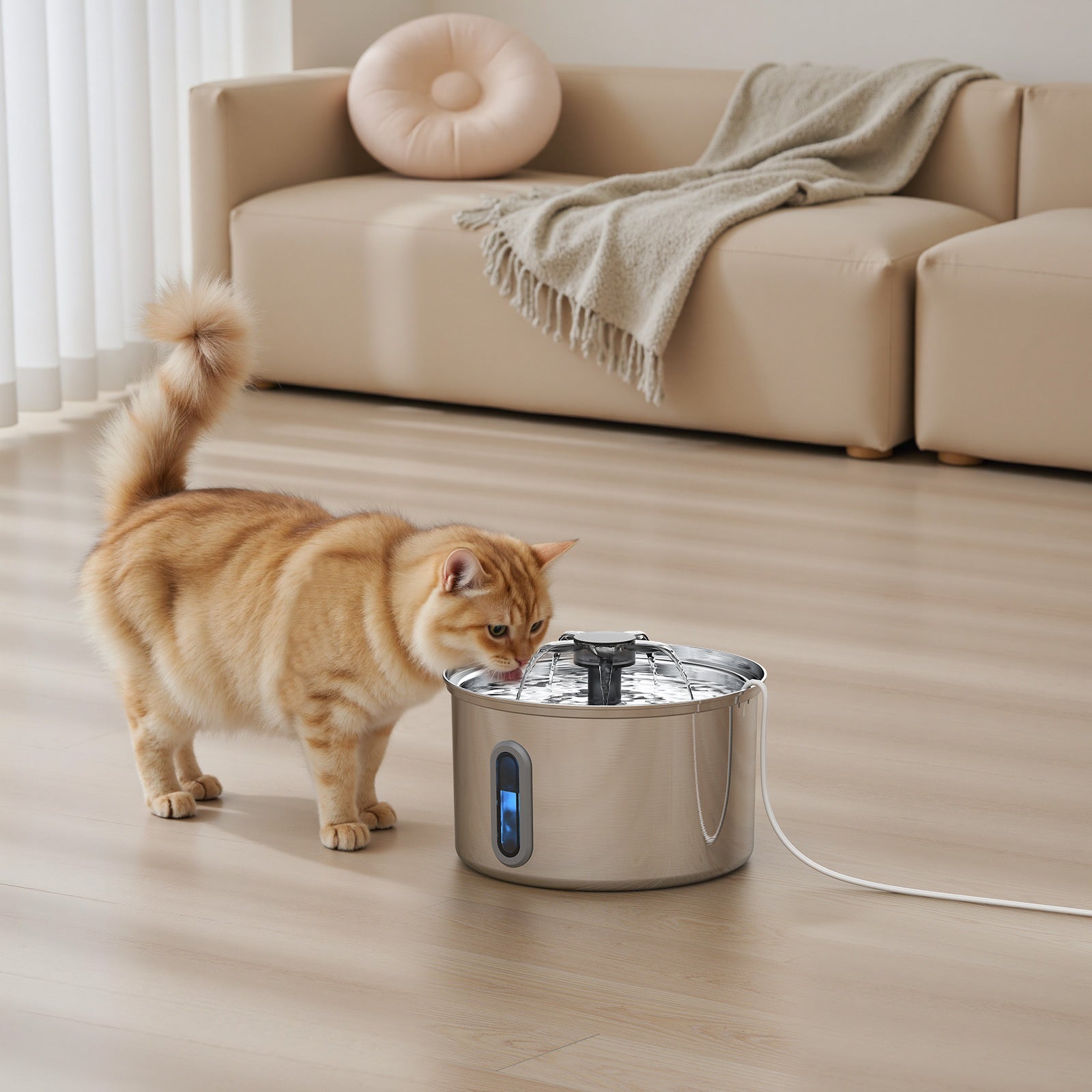 Smart WiFi stainless steel pet water fountain