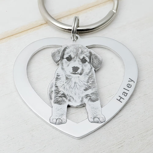 Personalized Pet Photo Keychain — Dog & Cat Lovers