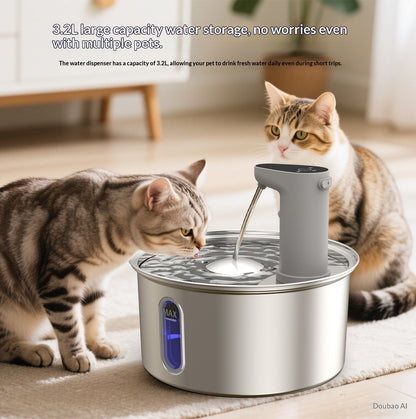 Stainless steel cat water fountain