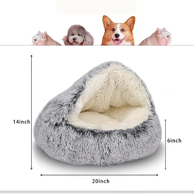 Soft plush pet bed with raised edges