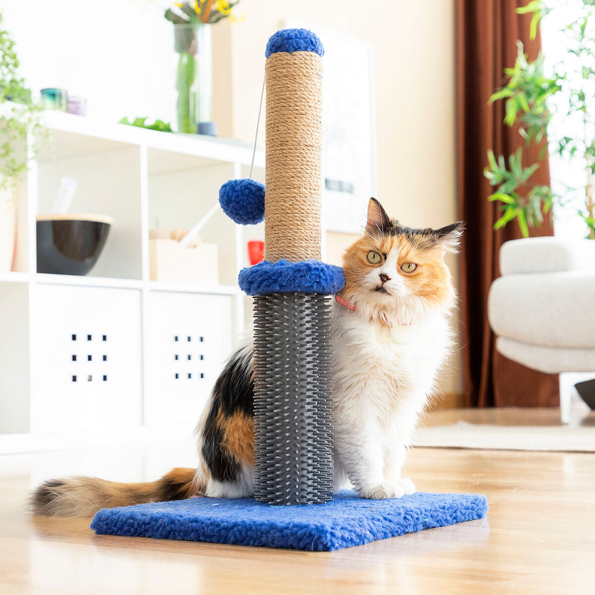 Miausage Cat Scratching & Massage Post with Ball