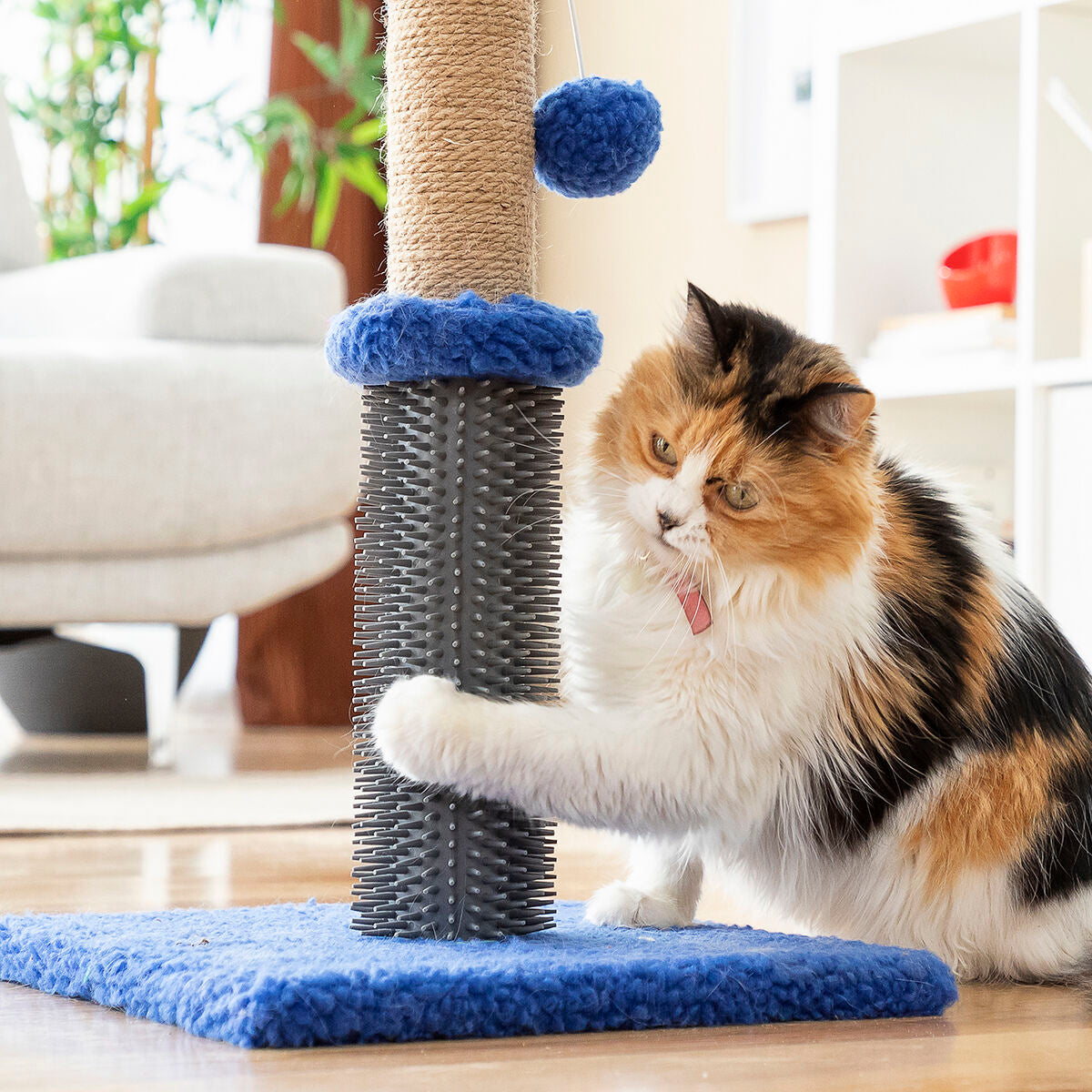 Miausage Cat Scratching & Massage Post with Ball