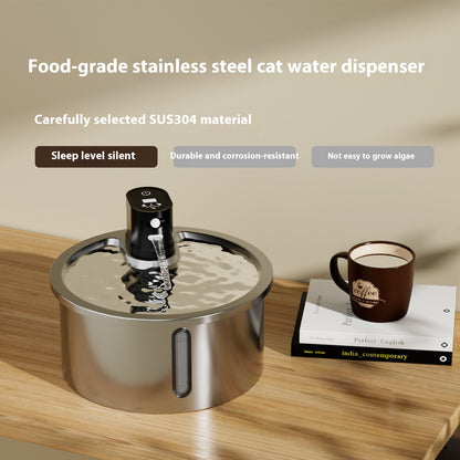 Cordless stainless steel cat water fountain