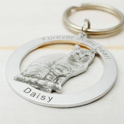 Personalized Pet Photo Keychain — Dog & Cat Lovers