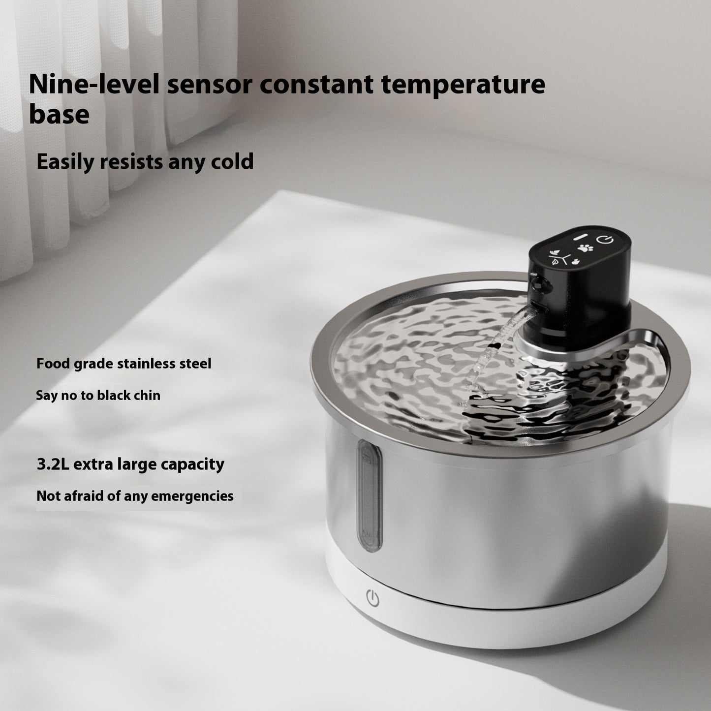 Stainless steel cat water fountain
