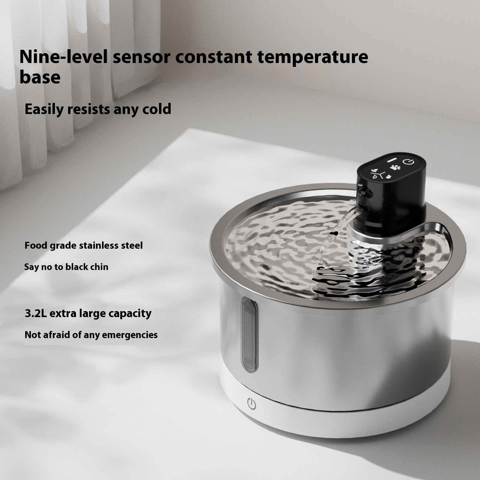 Stainless steel cat water fountain
