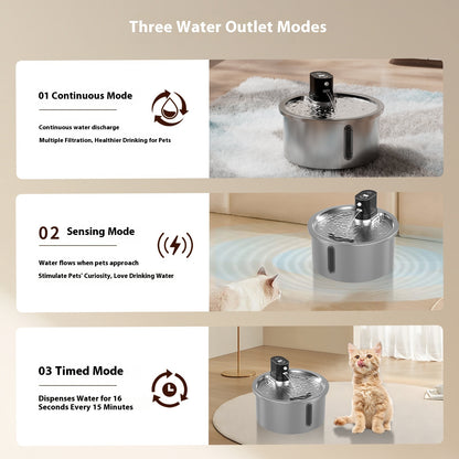 Stainless steel cat water fountain