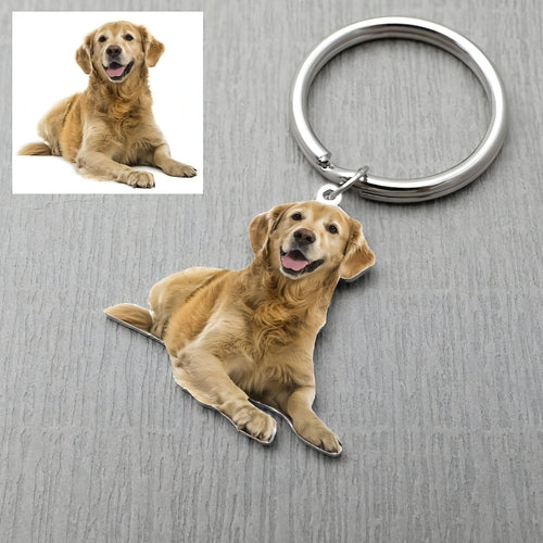 Personalized Pet Photo Keychain — Dog & Cat Lovers