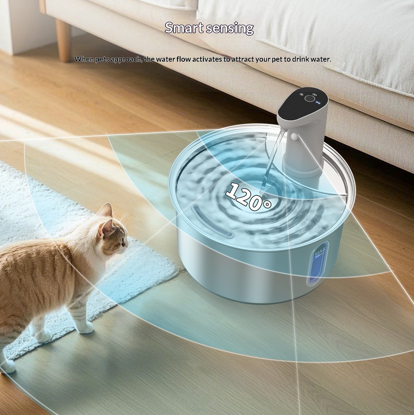 Stainless steel cat water fountain