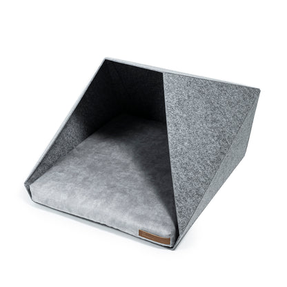 PetPocket Foldable Dog & Cat Kennel Bed — Light Grey (M)