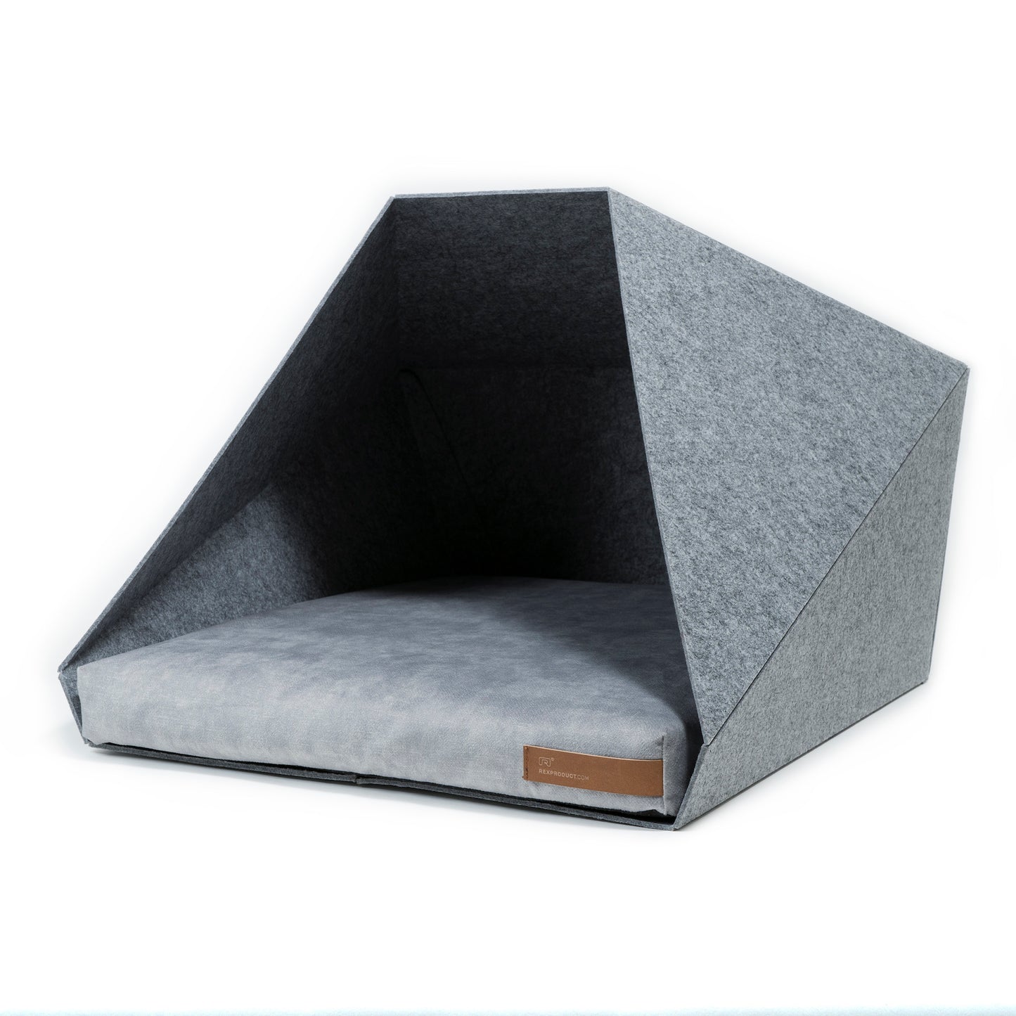 PetPocket Foldable Dog & Cat Kennel Bed — Light Grey (M)