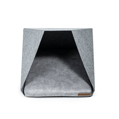 PetPocket Foldable Dog & Cat Kennel Bed — Light Grey (M)